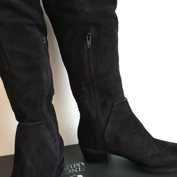New Vince Camuto Bendra Suede Over the Knee Boots in black - Picture 6 of 13